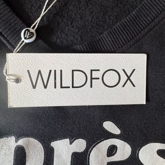 Wildfox Apres Ski Women’s Gidget Beach Jumper Black Size Large V Neck Cozy Comfy - Picture 3 of 6